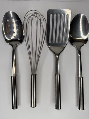 4pc Stainless Steel Kitchen Utensil Set - Silver